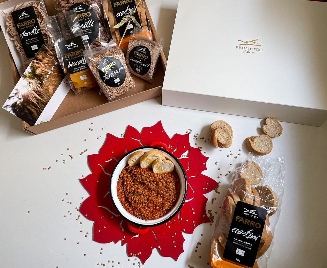 RAGÚ DI LENTICCHIE E CROSTINI DI FARRO