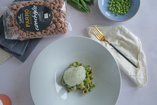 CONCHIGLIE DI FARRO AI PISELLI