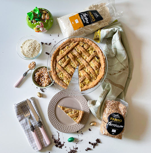 PASTIERA DI FARRO E SCAGLIE DI CIOCCOLATO