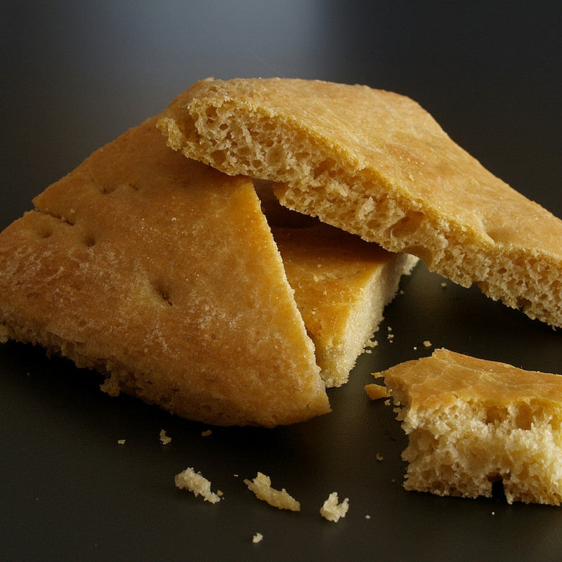 Focaccia di farro con farina bianca di monococco e manitoba