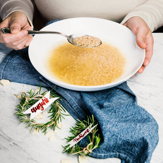 Quadrucci di Farro in Brodo di Parmigiano