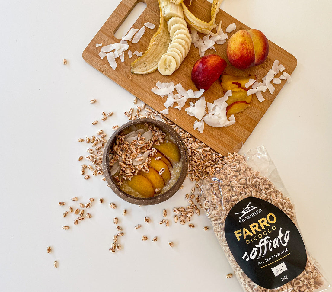 SMOOTHIE ESTIVO CON FARRO SOFFIATO BIO