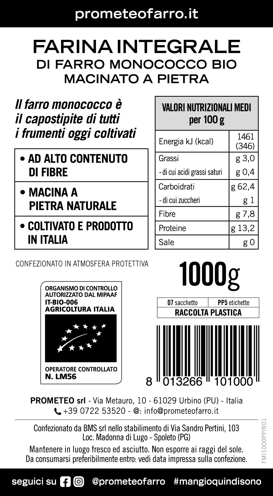 Farina di farro monococco integrale bio