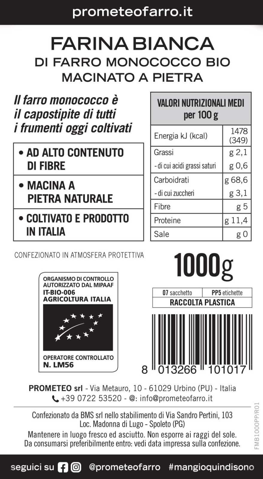 Farina di farro monococco bianca bio