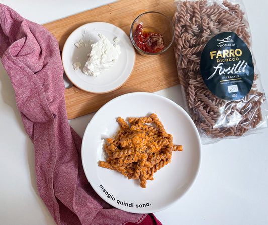 Fusilli di farro con crema di pomodori secchi