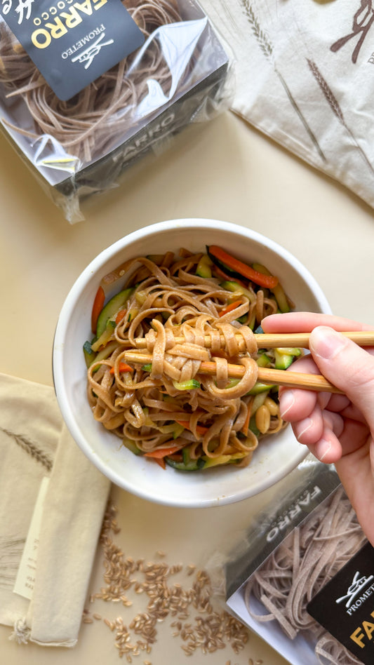 TAGLIATELLE DI FARRO ORIENTAL STYLE