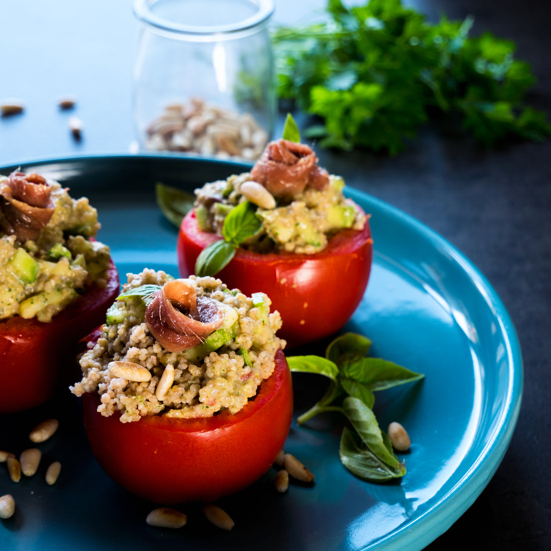 Pomodori ripieni di cous cous di farro