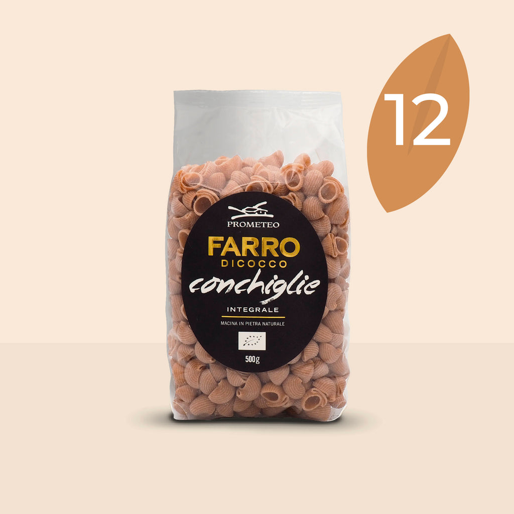 Conchiglie di farro dicocco integrale bio (confezione da 12)
