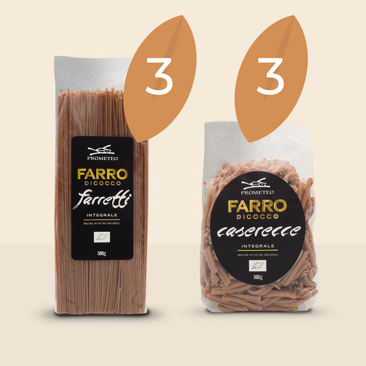 Spaghetti e Caserecce di farro integrale bio