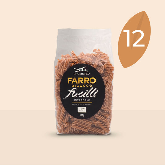 Fusilli di farro dicocco integrale bio (confezione da 12)