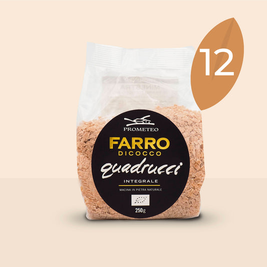 Quadrucci di farro dicocco integrale bio (confezione da 12)