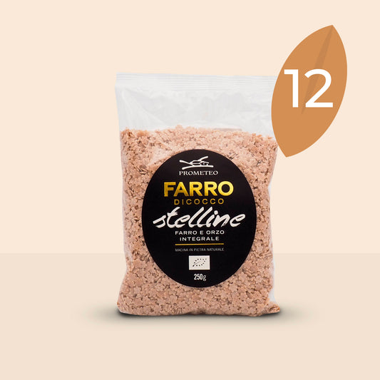 Stelline di farro dicocco integrale e orzo bio (confezione da 12)