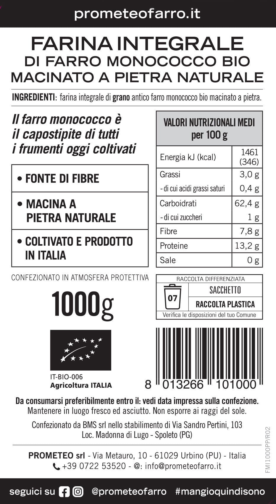 Farina di farro monococco integrale bio