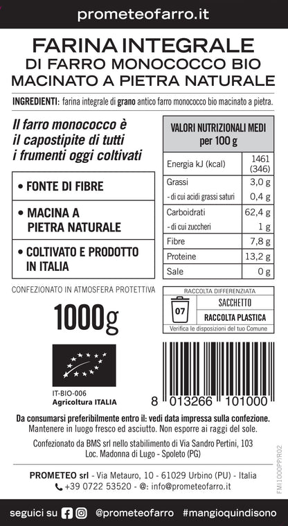 Farina di farro monococco integrale bio