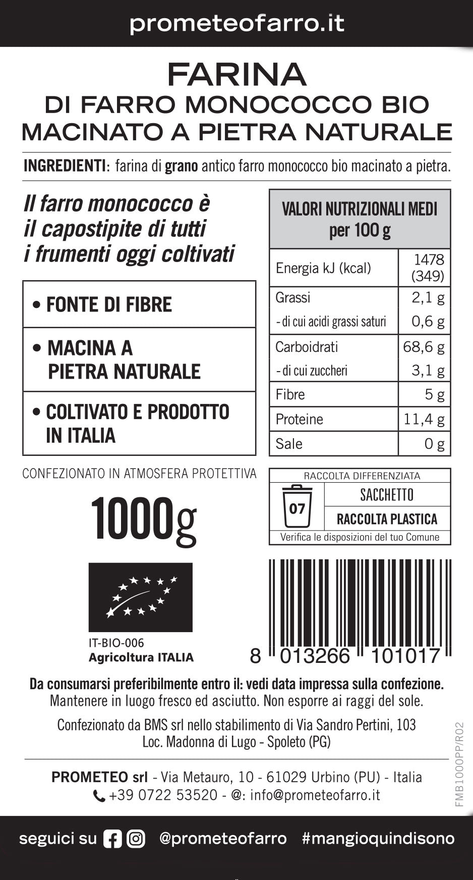 Farina di farro monococco bianca bio
